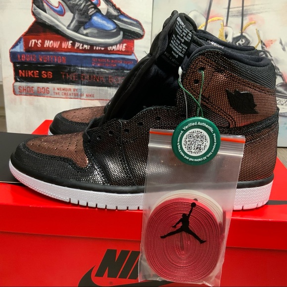 New Nike W Air Jordan 1 HI OG Fearless Metallic Rose Gold Size 7.5 & 8.5 Women - Picture 13 of 13